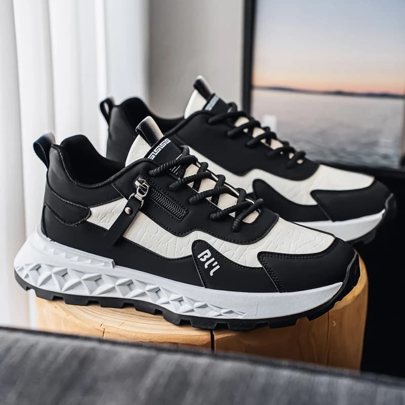 Men's sneakers with thick sole Fashion men's shoes Versatile volcanic shoes Outdoor running shoes with laces Zapatillas De Hombre non-slip