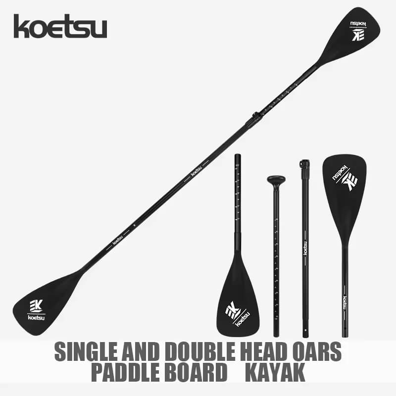 3-Piece Detachable SUP Paddle Adjustable Length Stand Up Paddleboard Paddles Aluminum Alloy Single-Headed Kayak Paddle for Canoe