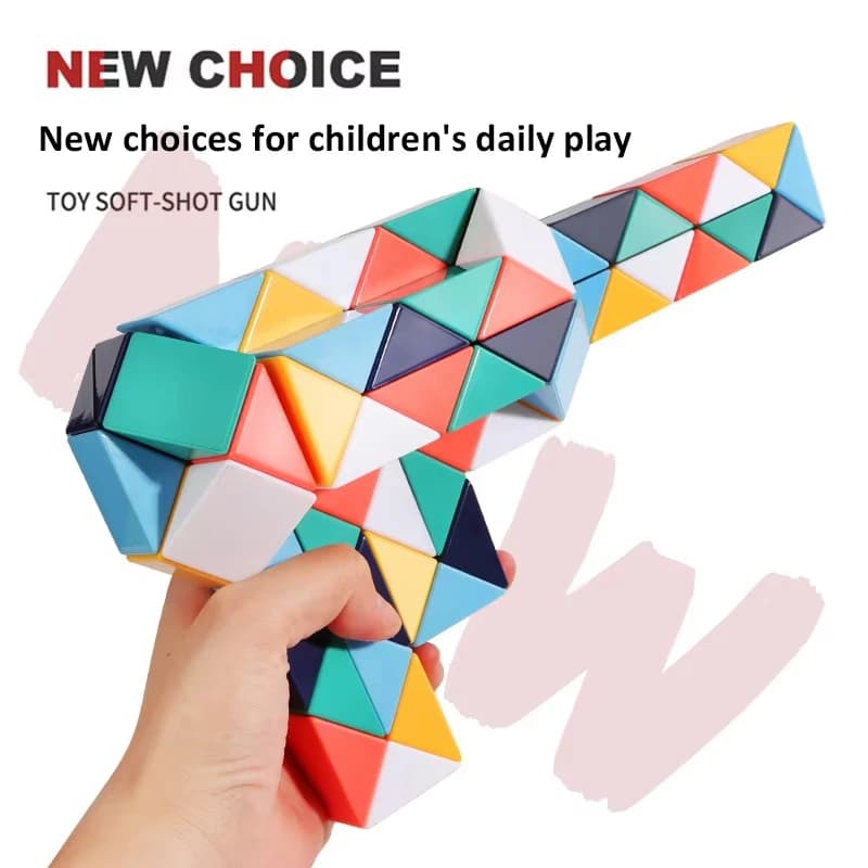 Puzzle 3D Fidget Toys Cubo trasformabile Giocattoli educativi per bambini Cubo Magico 24-72 Segmenti Regola magica Cubi di velocità del serpente Giocattoli per bambini