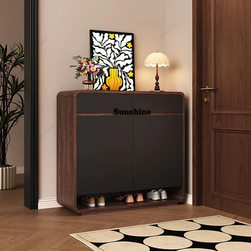 Luxury Nordic Shoe Cabinet Organizer Storage Mobile Living Room Display Wooden Shoe Shelf Vertical Muebles Shoemakers Furniture