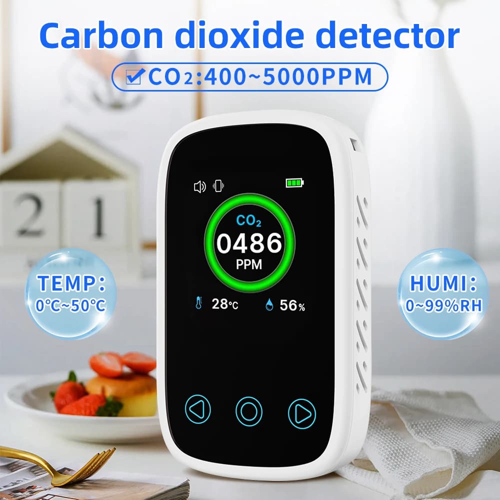 LCD Digital Carbon Dioxide Detector Mini 3 in 1 Air Quality Tester Multifunction CO2 Gas Thermometer Hygrometer NDIR Sensor