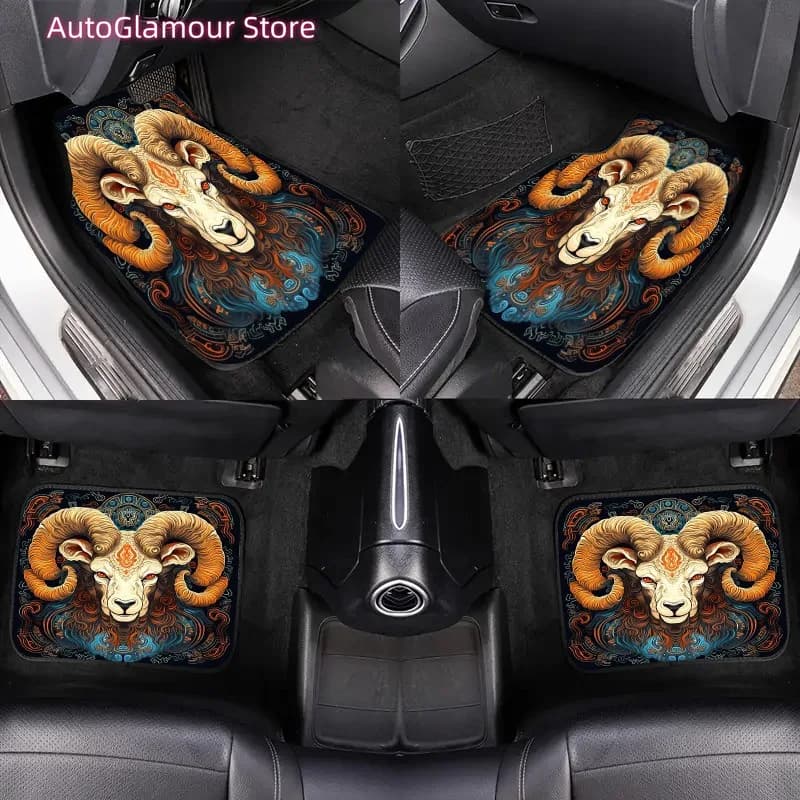 Set di 4 Eleganti Tappetini per Auto con Design a Forma di Testa, Ideali per Berlina, Camion e SUV. Perfetto per proteggere la tua sicurezza