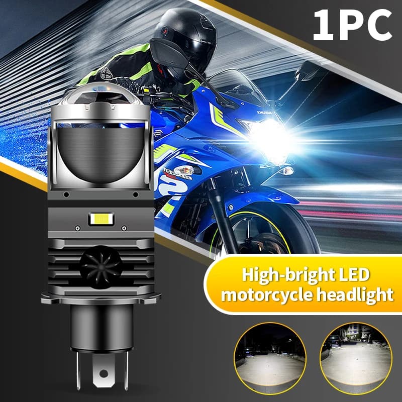 Lente LED H4 F40B, Mini Proiettore per Fari, Lampadina Luminosa Hi-Low Beam H4 9003 HIB2 per Accessori Moto