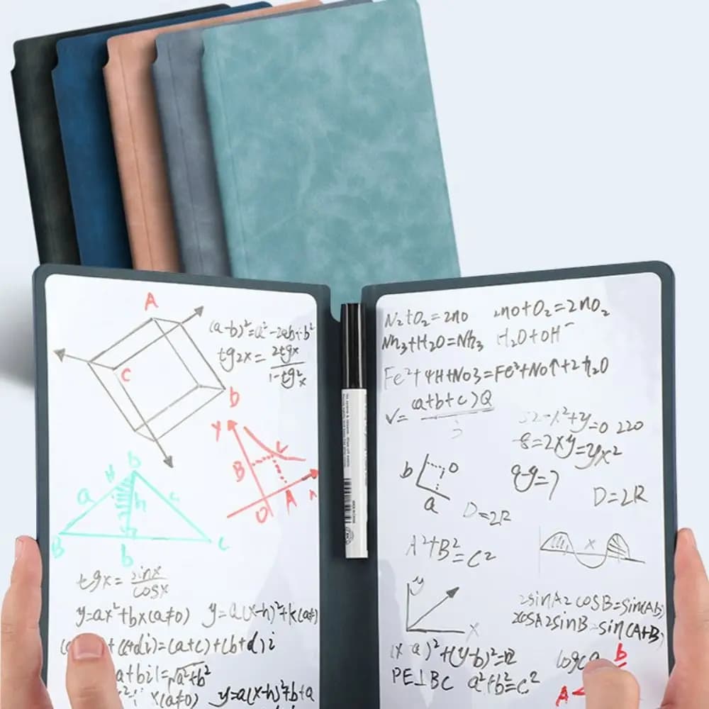 Lavagna per pianificatore settimanale in pelle cancellabile riutilizzabile portatile con penna per lavagna bianca panno per cancellare lavagna per Notebook Memo Pad