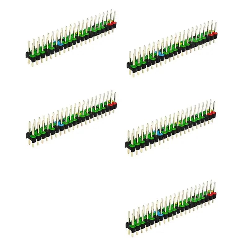5 connettori GPIO maschio a 20 pin (2x20) per estensione impilabile per Raspberry Pi Zero