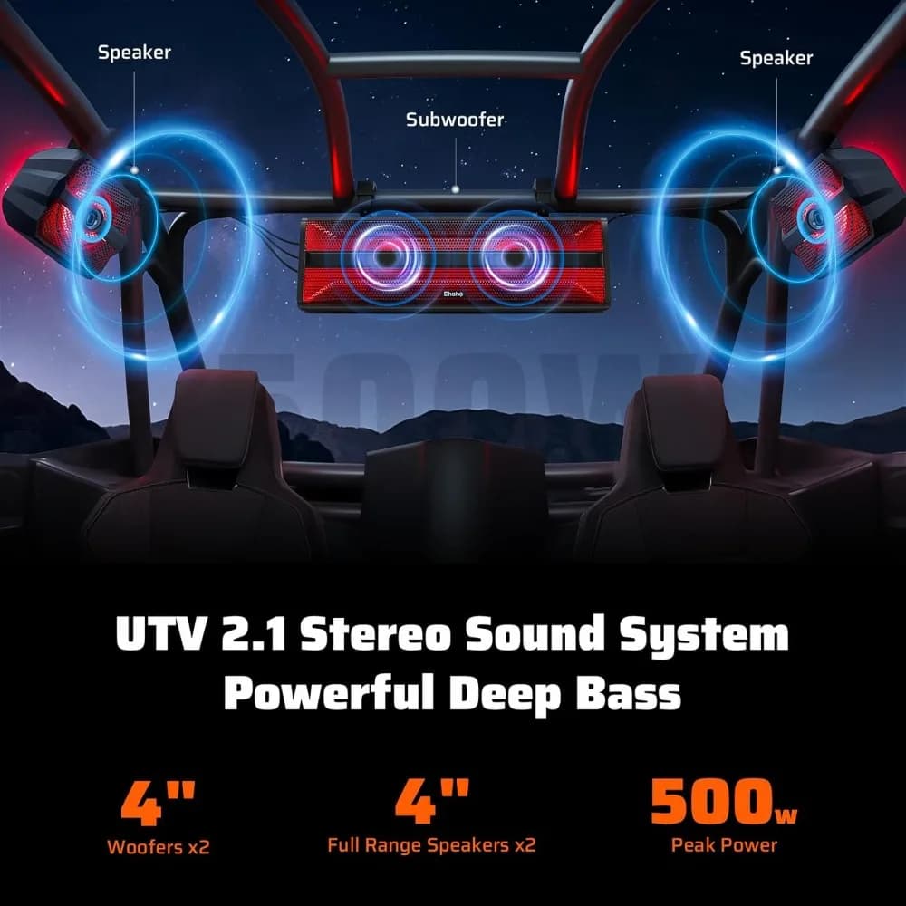 Soundbar stereo UTV 2.1CH (subwoofer) e altoparlanti, soundbar ATV Bluetooth da 17 pollici con luci RGB