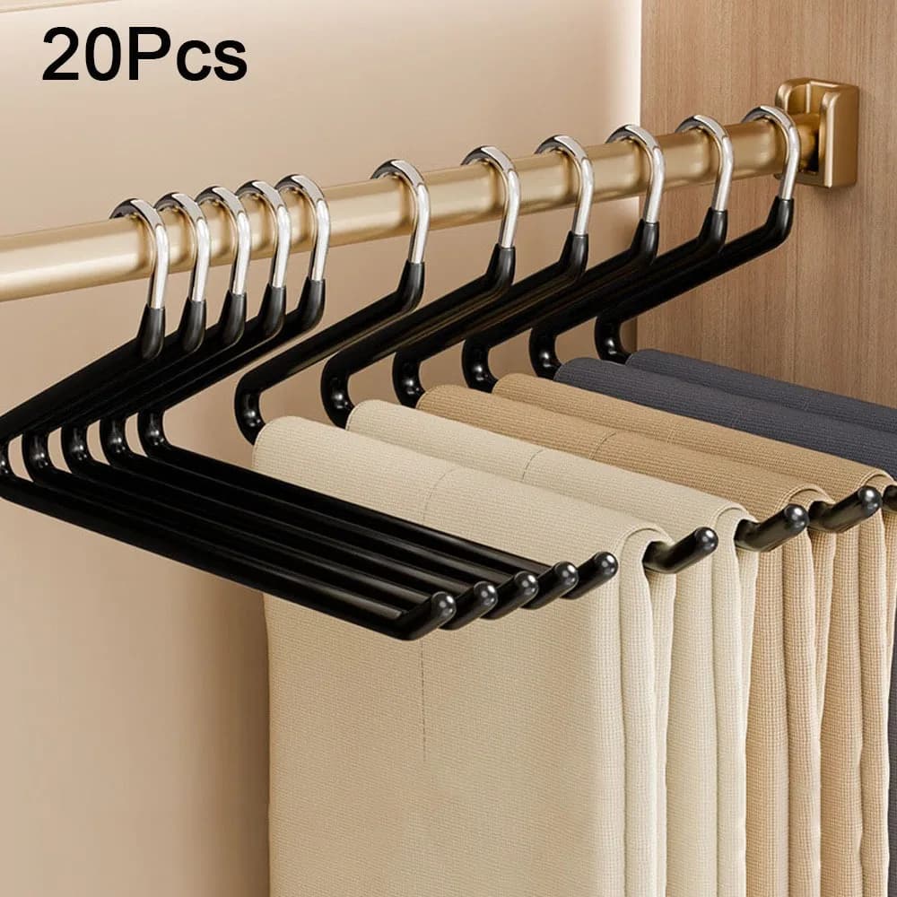 20Pcs Durable Metal Goose Shape Pants Hanger Seamless Space Saving Pants Rack Anti Slip Clothes Drying Rack Skirts