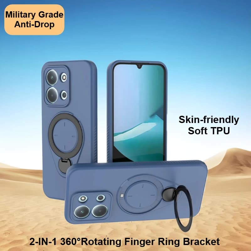 360 ° Custodia per telefono con carica wireless magnetica con staffa rotante per Xiaomi Redmi 15C 4G Note 15 Pro 5G Cover antiurto di grado militare