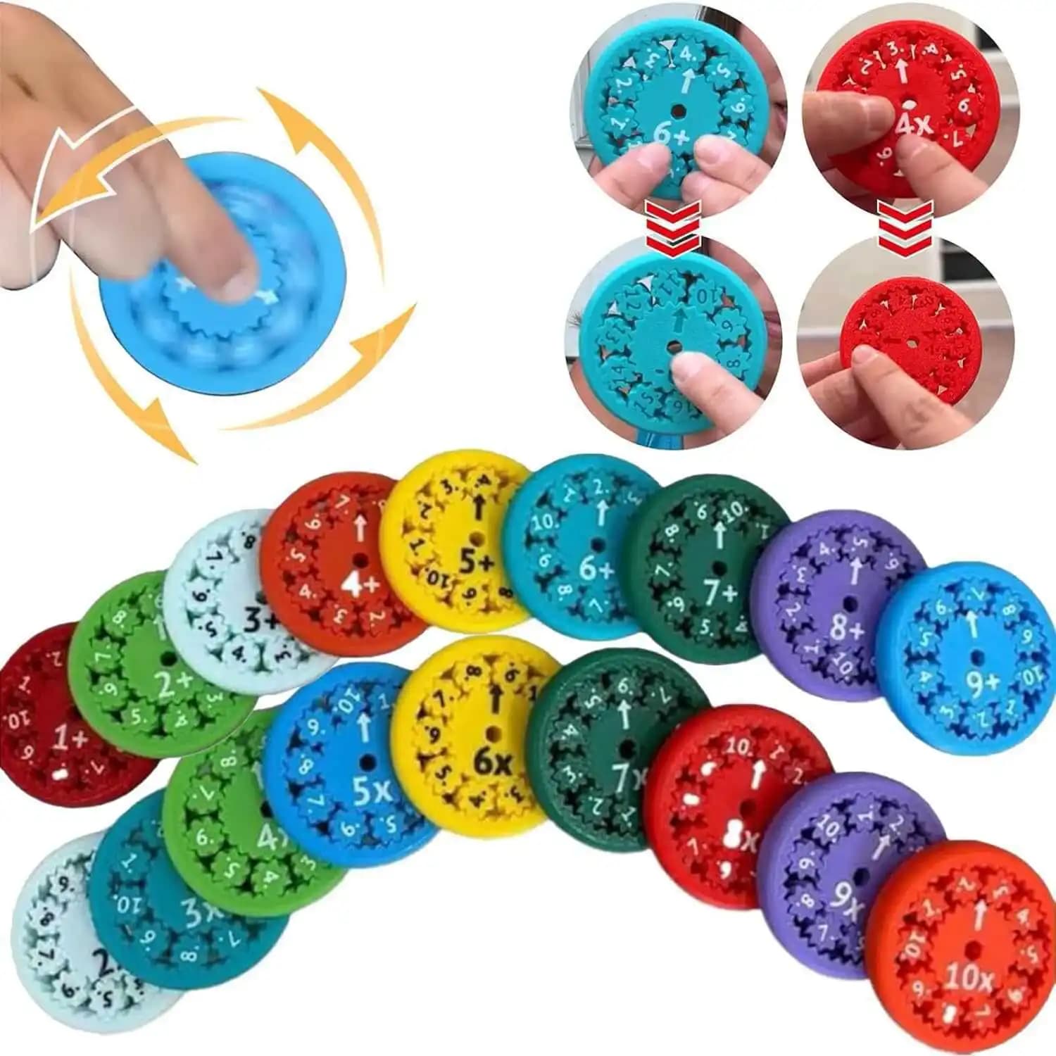 Matematica Fidget Spinner Addizione Sottrazione Moltiplicazione Divisione Giocattoli sensoriali per bambini Risorse di apprendimento Giochi educativi