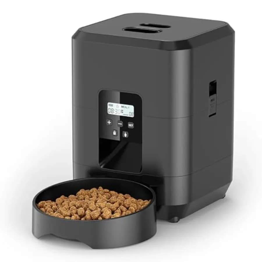 Distributore Automatico di Cibo per Animali Domestici da 2L, Controllato via WiFi, per Cani e Gatti, con Ciotola e Impostazioni di Porzioni Temporizzate