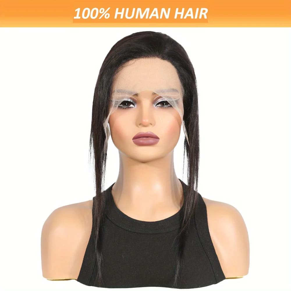 Cuffia per parrucca frontale diritta in pizzo trasparente 13x5x1 per realizzare parrucche per capelli umani - Attaccatura naturale, cinturino regolabile per le donne