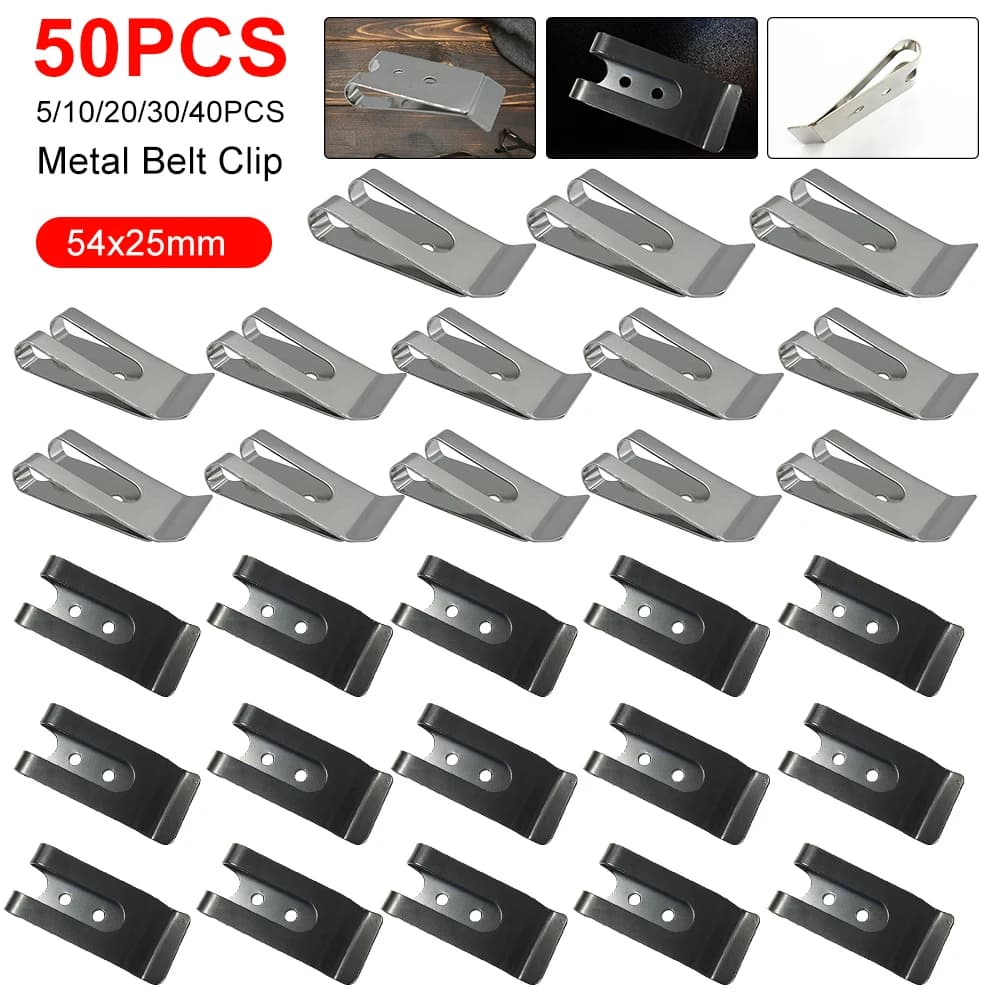Fibbie per cinture in vita in metallo guaina Clip chiusura tasca portafoglio portafoglio portachiavi in acciaio inossidabile argento portamonete Clip strumento Hardware