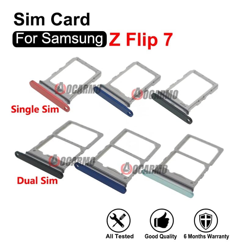 Per Samsung Galaxy Z Flip 7 SM-F766 Nero Blu Verde Rosso Vassoio Dual SIM Slot Porta Scheda SIM Singola Ricambi Riparazione