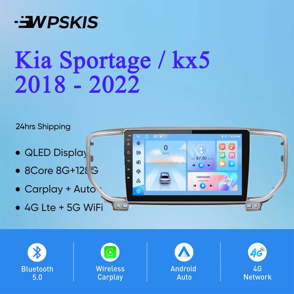 9 ''QLED Android 14 Autoradio Stereo Video Musica DVD Cassetta Per Kia Sportage kx5 2018 2020 2022 Gps di Navigazione Carplay 4G Lte
