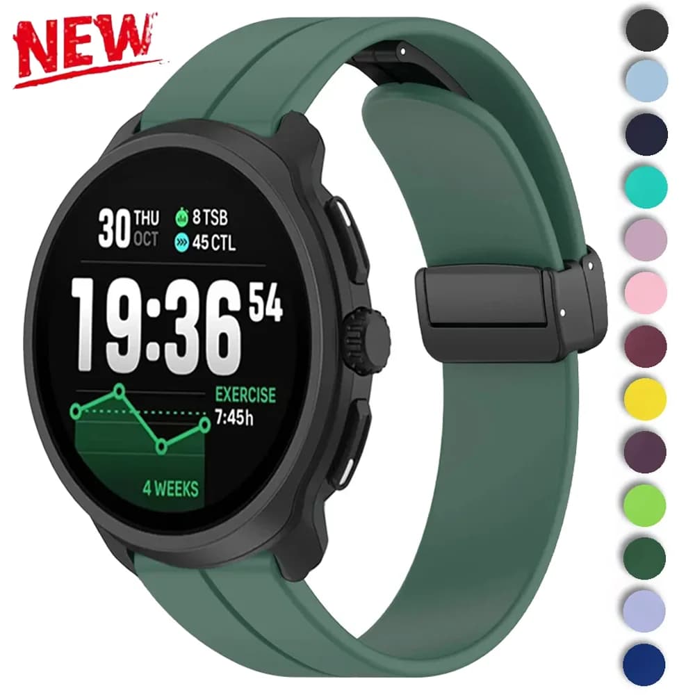 22mm 20mm Silicone Sports Strap for Suunto Vertical 2 Race 2/Run with Magnetic Clasp for COROS APEX 4 42mm/PACE 4 CMF Watch 3 2 Pro