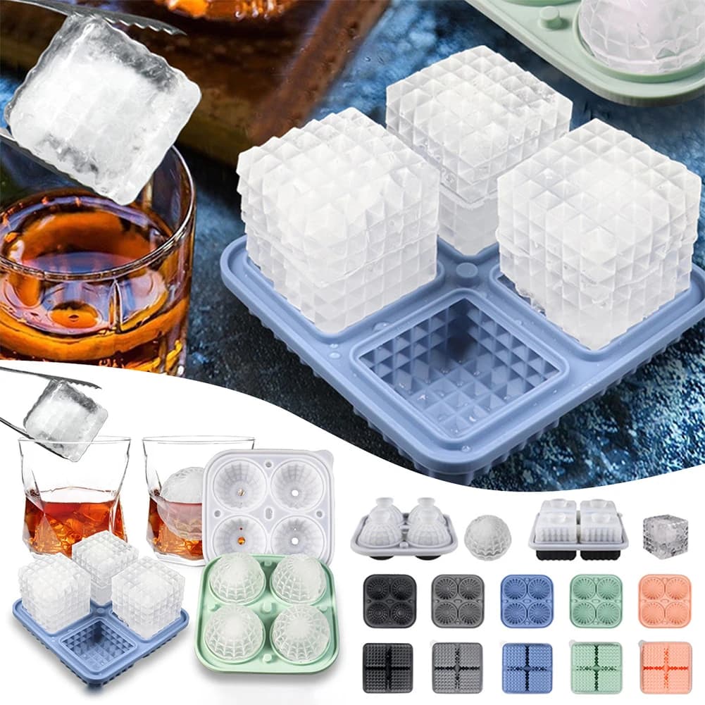 Vassoio per cubetti di ghiaccio per whisky in silicone con coperchio Accessori per bar da cucina per stampi per ghiaccio fai-da-te per uso domestico per rinfrescare a bere