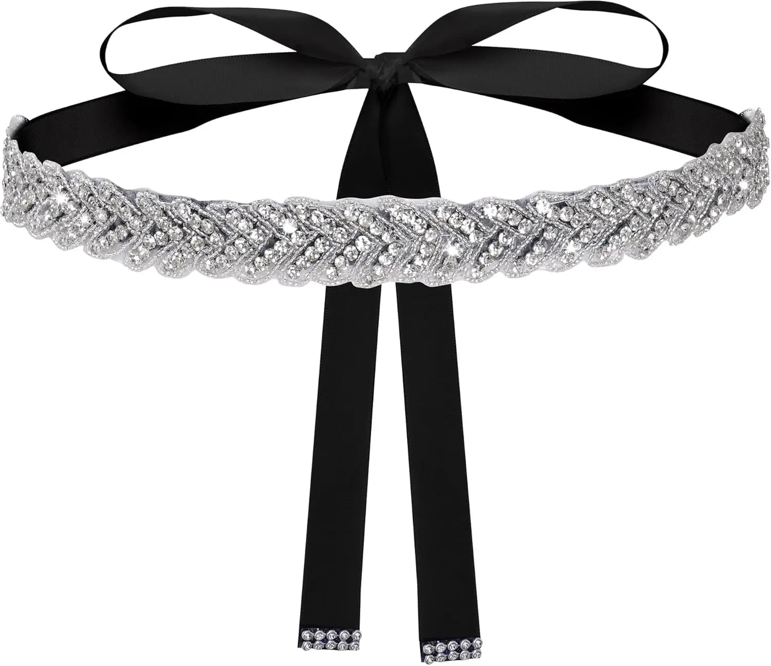 Cintura da sposa con strass scintillanti per donna, fascia in raso per abito da sposa