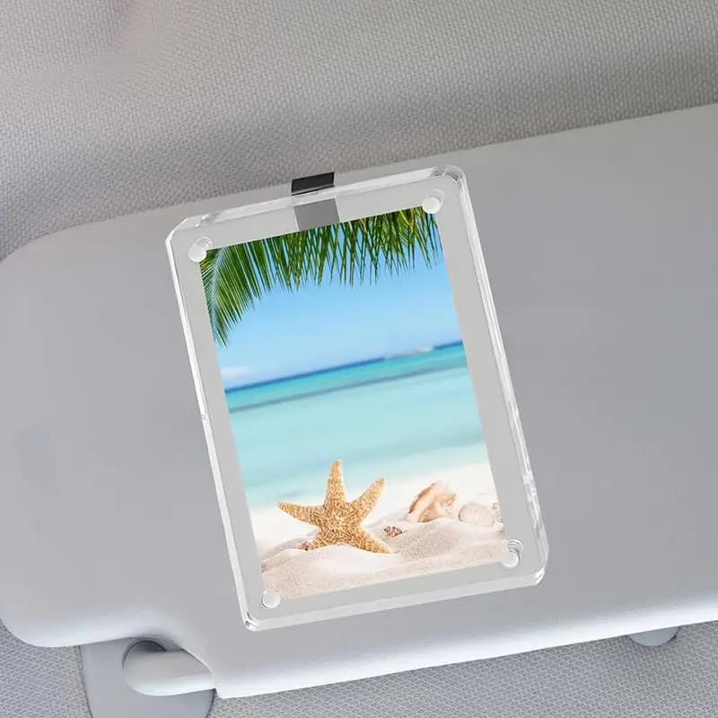 1PC Picture Photo Frame Car Visor Photo Clip Auto Interior Decor For Car Driving Keepsake Sun Visor Organizer Couples Gift