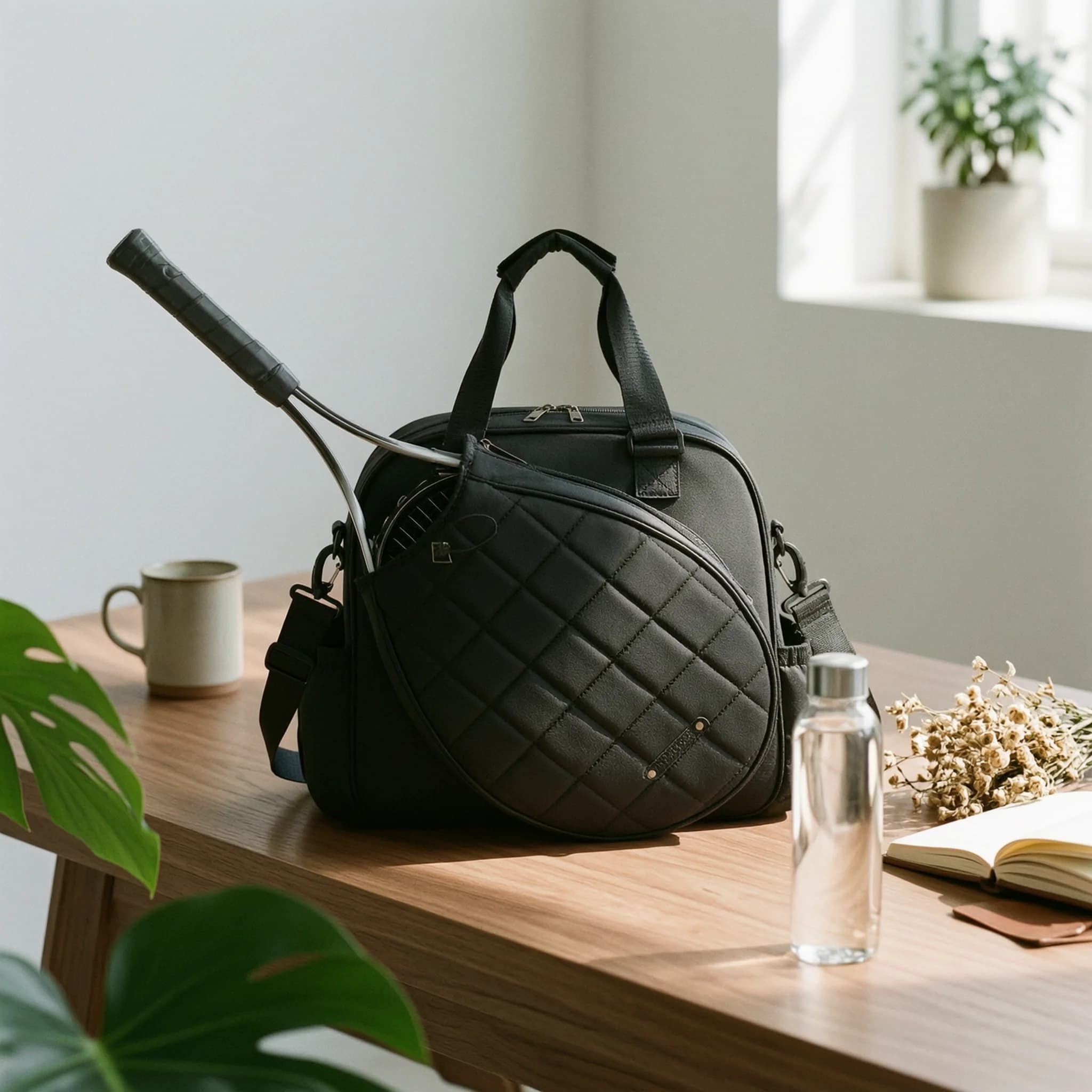 Racket Bag Lightweight Tennis Bag Adjustable Padded for Commuters, Sports Practice
