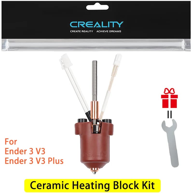 Creality Ender 3 V3/3 V3 Plus Kit blocco riscaldante in ceramica ufficiale Unicorn Ugello di scambio rapido 0,4 mm per stampante 3D Ender 3 V3 Hotend