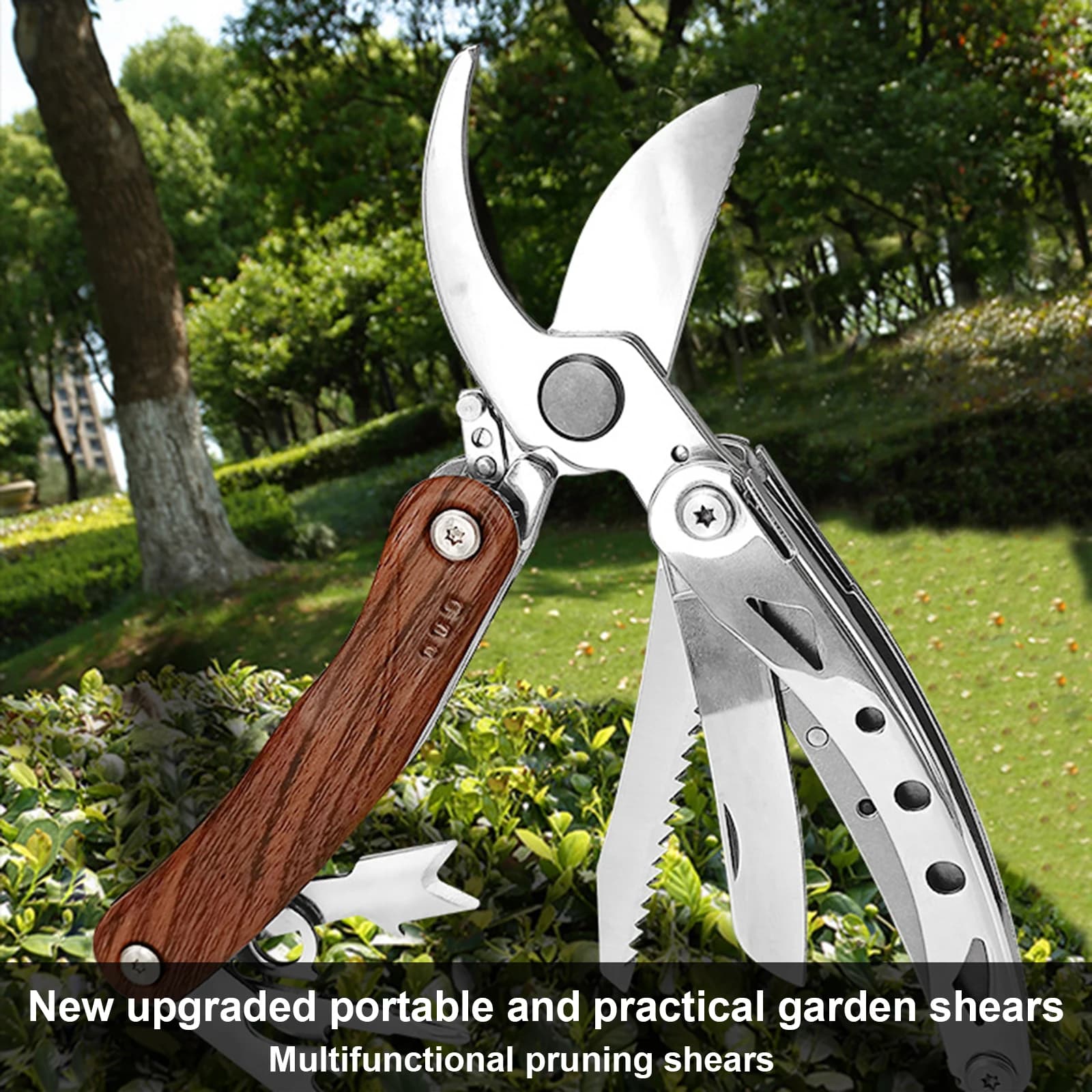 Multi-functional garden pruning tools Gardening tools 6 in 1 Stainless steel outdoor combined tools Foldable garden pot