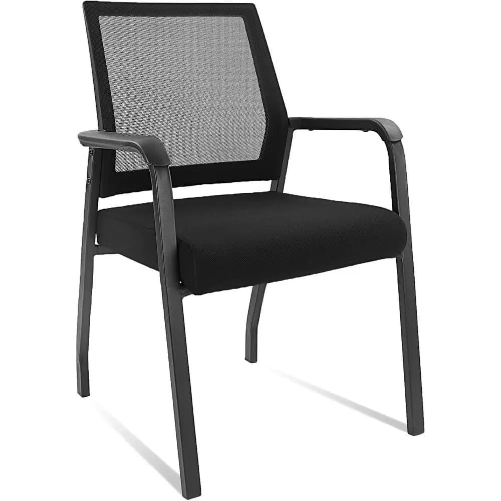 Desk Chair No Wheels, Arm Chair Ergonomic Lumbar Support Thickened Seat Cushion, Waiting Room Chairs Office School Church Recept