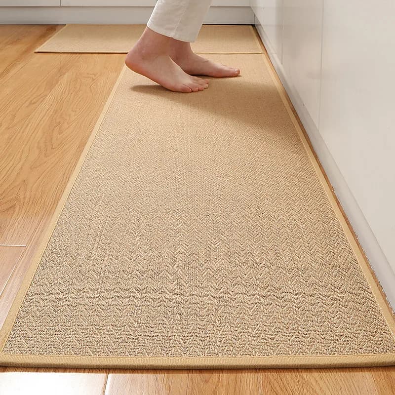 Tappeto di iuta, tappetino da cucina per la casa, tappetino antiscivolo e resistente all'olio, tappetino per interni, tappetino per porte, tappetino per foyer, decorazione per la casa, Deco per la stanza