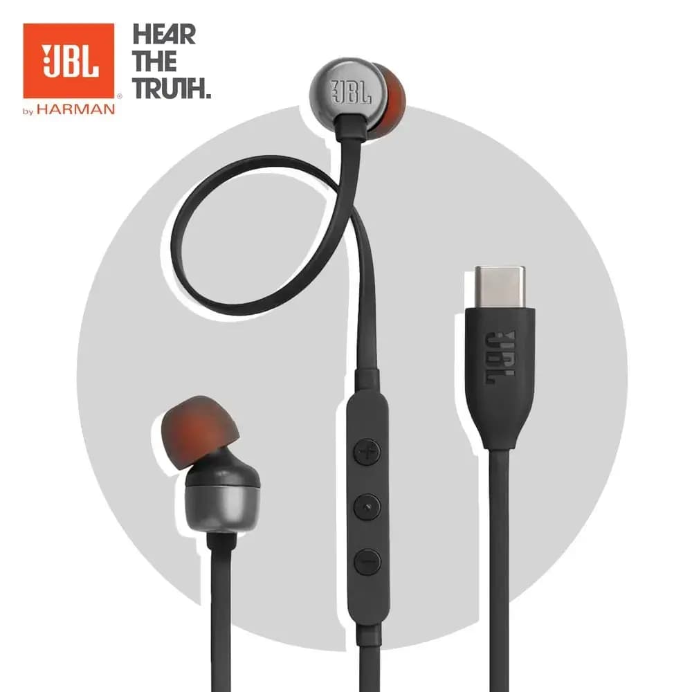 Cuffie cablate JBL 310 tipo C, cuffie leggere pieghevoli con bassi profondi, cuffie con microfono integrato, adatte per Huawei Apple