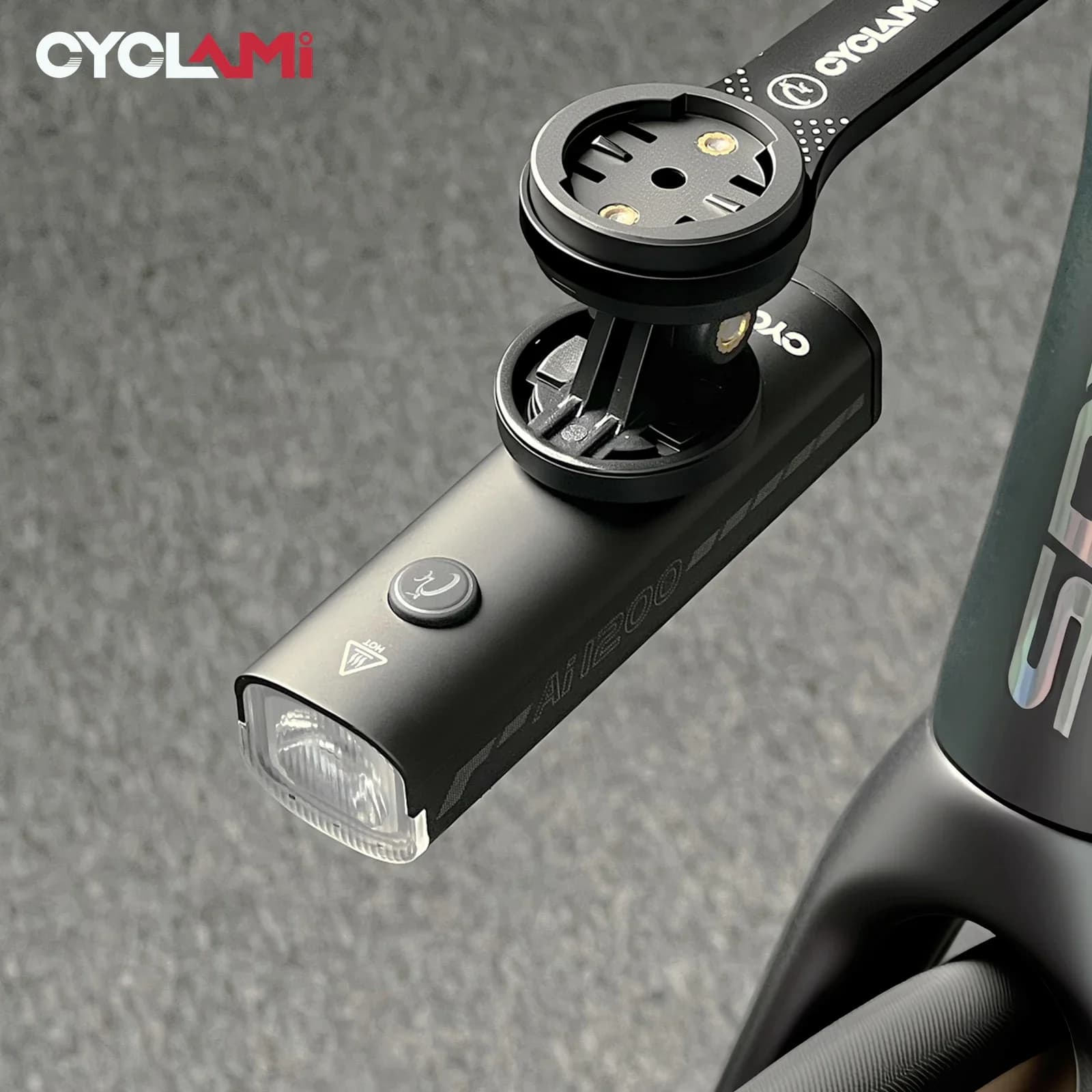 CYCLAMI AI-1200 Bike Headlight MTB Road Bicycle AI 1200 Lumens Front Lamp Night Cycling Portable Flashlight Black Tail Light