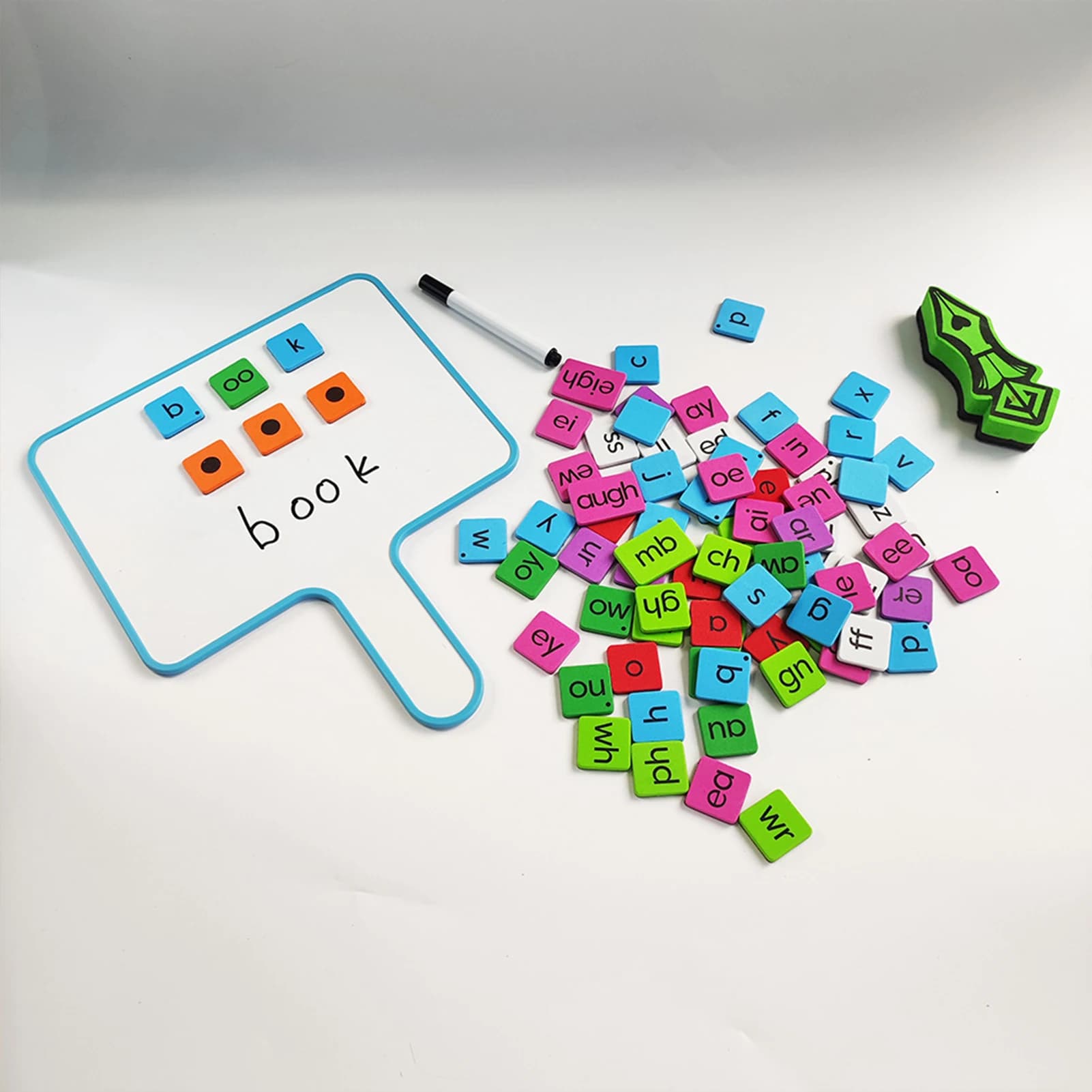 Lettere magnetiche Giochi fonetiche Piastrelle per lettere Magneti alfabetici per la consapevolezza fonemica per attività di apprendimento in età prescolare e nella scuola materna