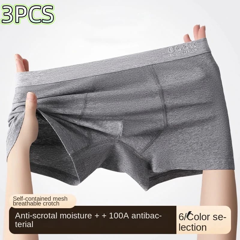 3PCS Large Size Comfortable Men's Briefs Boxers Cotton Underpants Breathable Panties Man Underwear Male Stretch Boxer Shorts