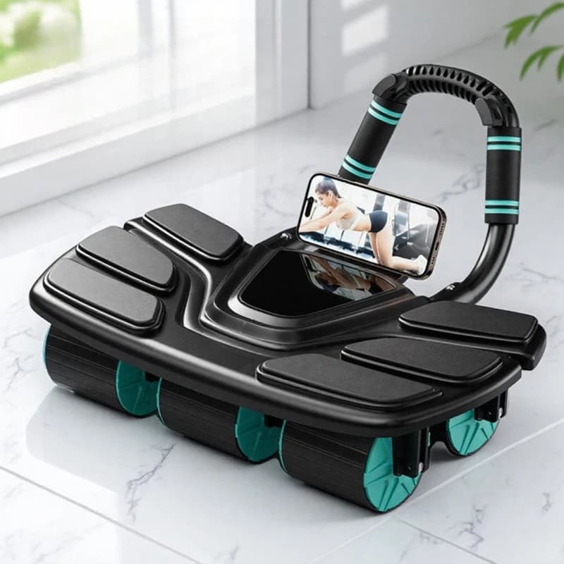 Six Wheel Abdominal Health Wheel Automatic Rebound Roll Abdominal Muscle Training Ab Roller Support Pushing Slim Belly Equipment