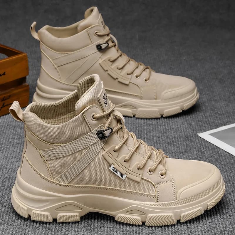 Stivaletti da uomo alti da esterno 2025 autunno comode scarpe casual antiscivolo stringate scarpe sportive da trekking moda Botas Hombre