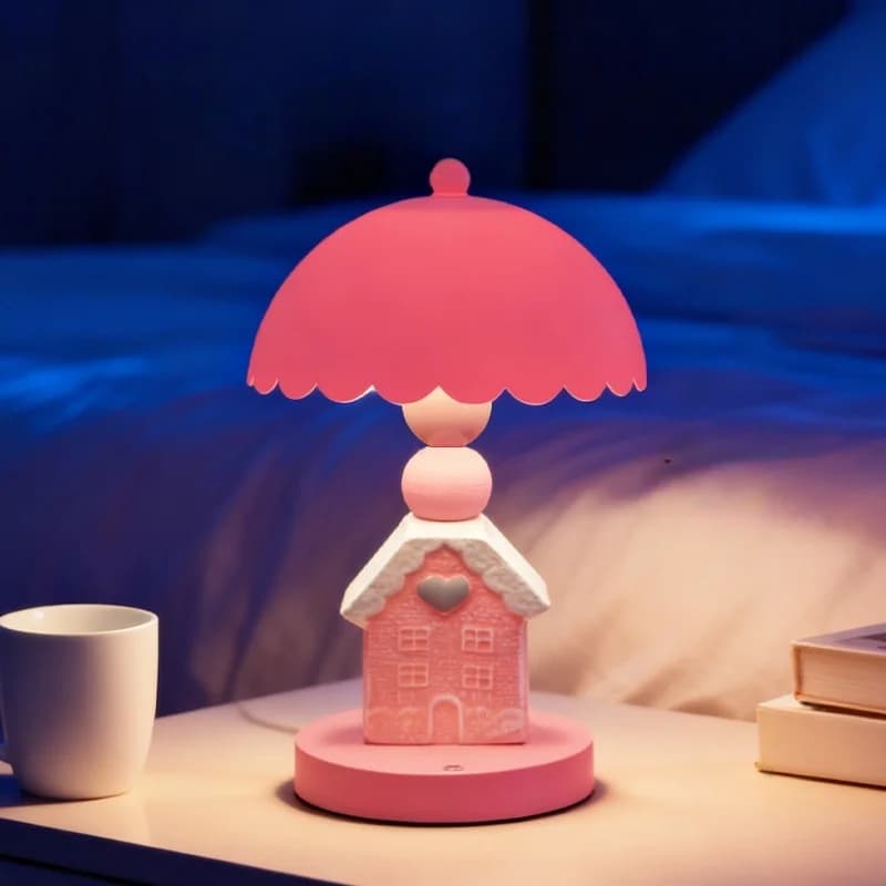 Lampada da scrivania per casa delle fiabe Lampada da scrivania per camera dei bambini Lampada da scrivania Ornamento Regalo di compleanno Luce notturna per il sonno della camera da letto femminile