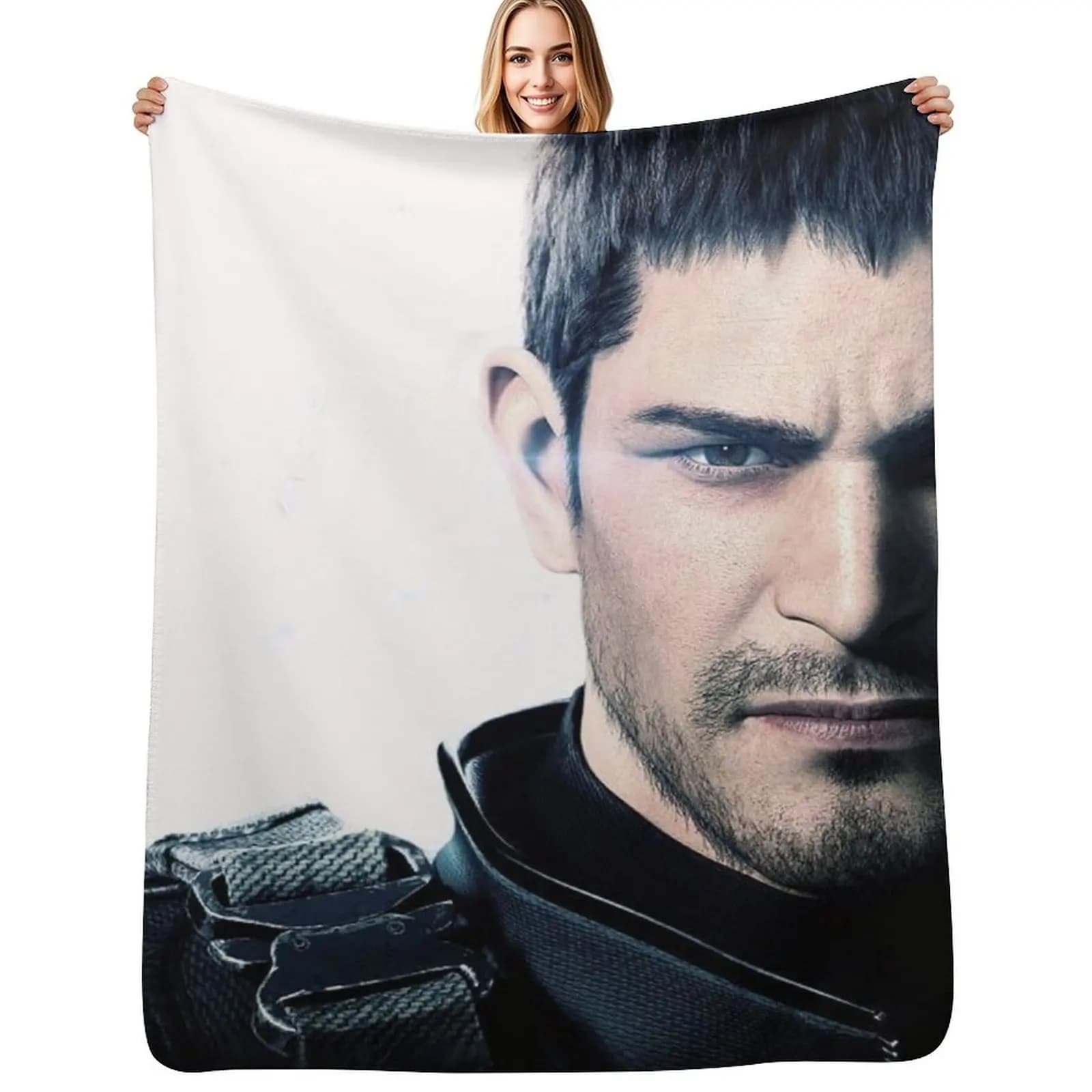 Leon in RE Village Throw Blanket Travel Warm Beach Bed covers Flannel Loose Blankets