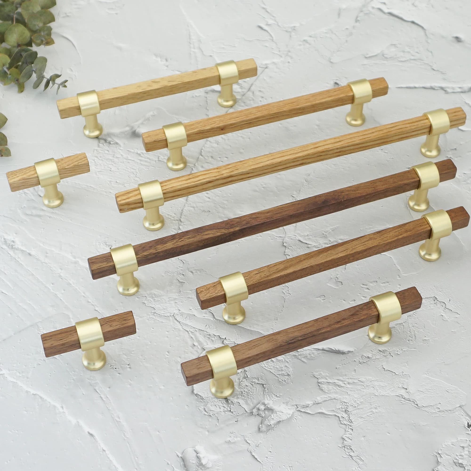 Maniglie in legno massello per armadi e cassetti Maniglie per guardaroba in faggio/noce Manopole per porte dell'armadio Ferramenta per mobili moderna e semplice