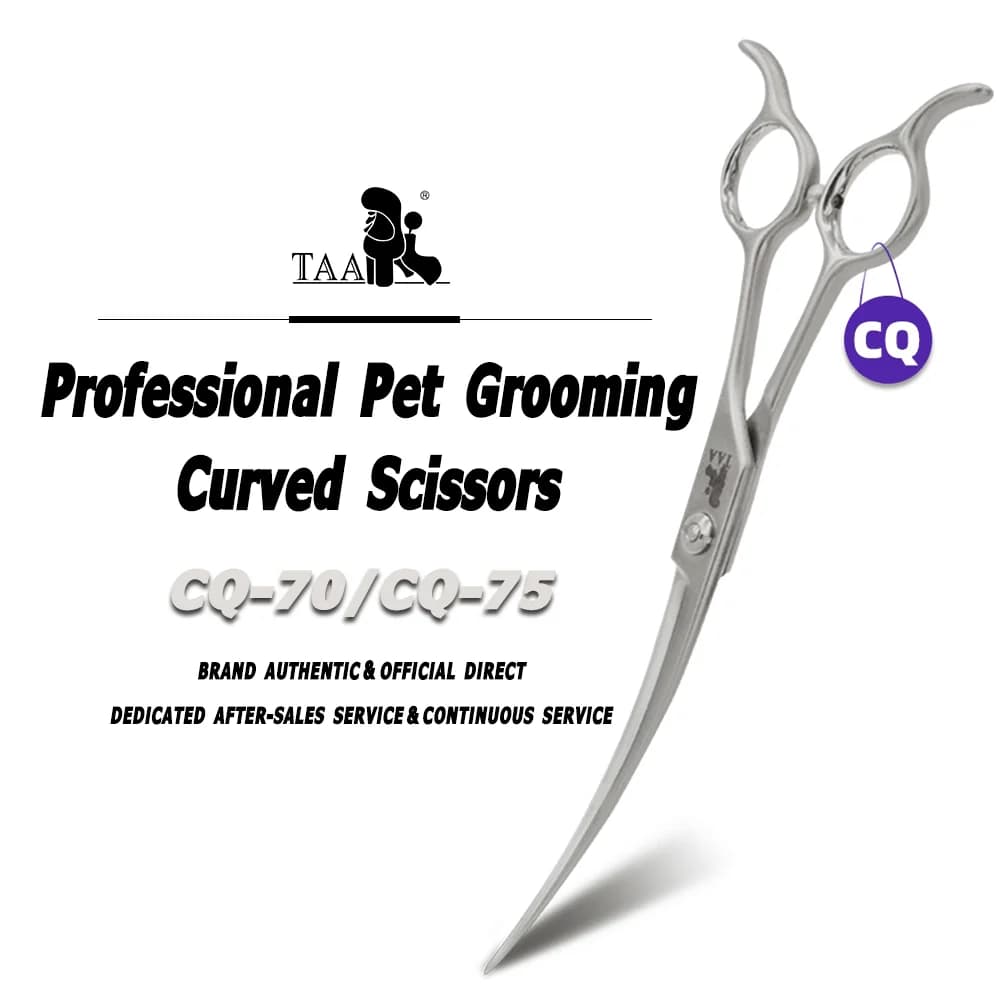 Forbici Professionali TAA per Toelettatura Cani, Forbici Curve in Lega d'Acciaio per Gatti e Cani, Strumento per Toelettatura Animali