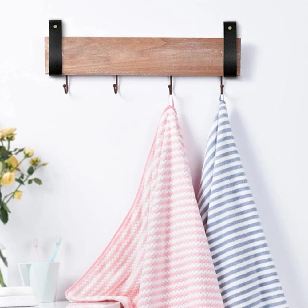 10Pcs Wall Strap Hanger Bohemian Curtain Rod Holder Towel Hook Bathroom Kitchen Wall Mounted Curtain Rod Straps