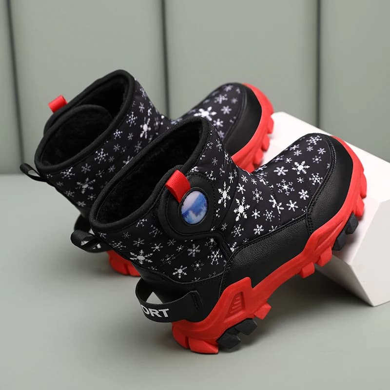 Winter Soft and Hot Kids Sport Shoes Snow Resistant Running Shoes Hot Sale Leather Waterproof Casual Shoes