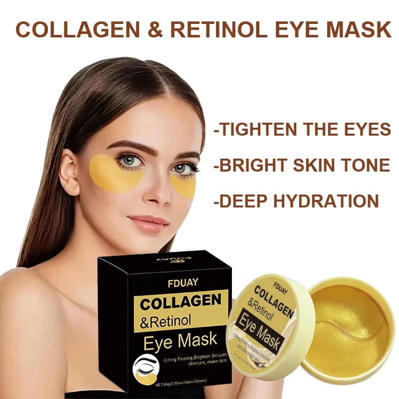 FDUAY Retinol & Collagen Eye Masks 30 Pairs Periocular Textur Refining Firming Brightening Skin Care Eye Treatments