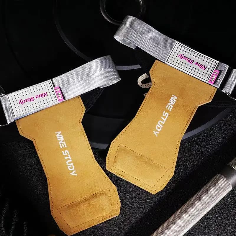 Gym Gloves in cowhide leather, weight lifting, pull up, crossfit training - palm and wrist protection