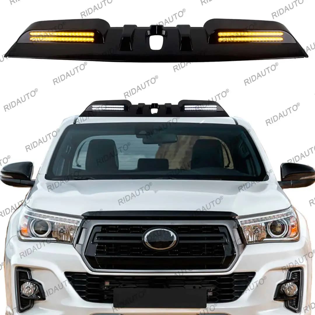 White LED Spoiler Light Wallet Decoration For Toyota Hilux 2015 2018 2025 4X4 Modified Tornitura Lights of the Pickup Accessories