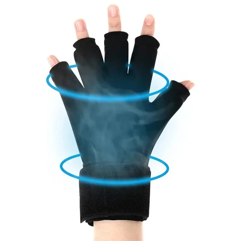 Guanto Compressivo Refrigerante per Artrite delle Dita con Fascia da Polso Regolabile, Impacco di Ghiaccio per Mano e Polso, Sollievo dal Dolore per Artrite, Terapia Fredda o Calda