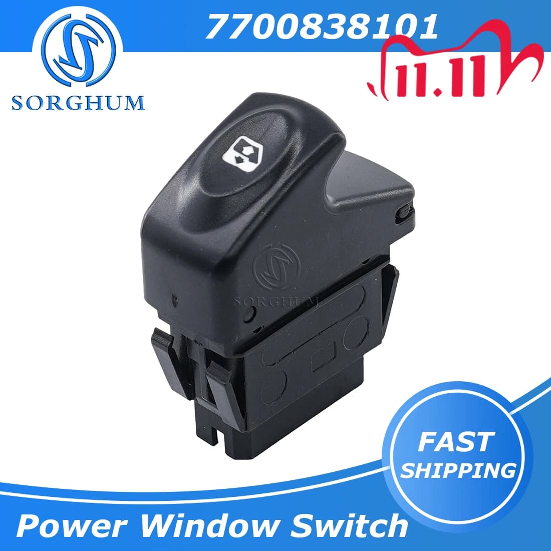 7700838101 Interruttore di comando alzacristallo elettrico per auto a 6 pin pulsante singolo per Renault Clio II Megane Kangoo Megane Scenic 7700429998