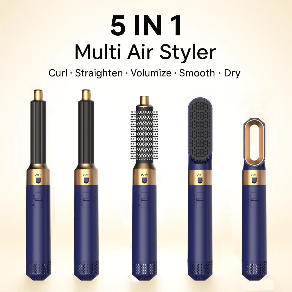 10 5 in 1 hairdryer brush hot air comb with iron curling hair plate for styling salon hair smoothing and volumizing