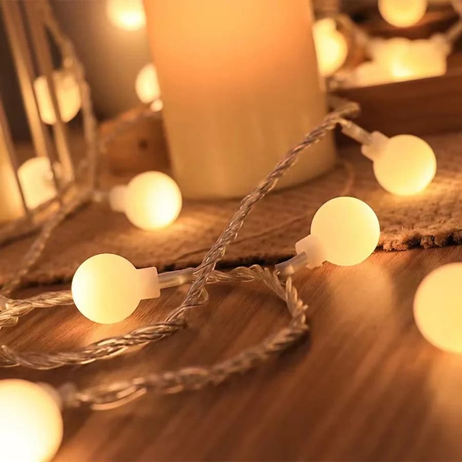 1 set di luci a globo - Luci fatate bianche calde a batteria per camera da letto, matrimoni, patio e decorazioni natalizie