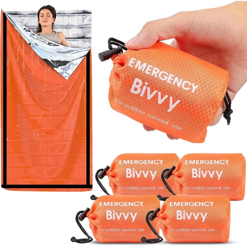 Pelo di Emergenza, Thermal blanket of Survival in Mylar, Telo Bivy Lightweight Waterproof Portable for Camping and Hiking