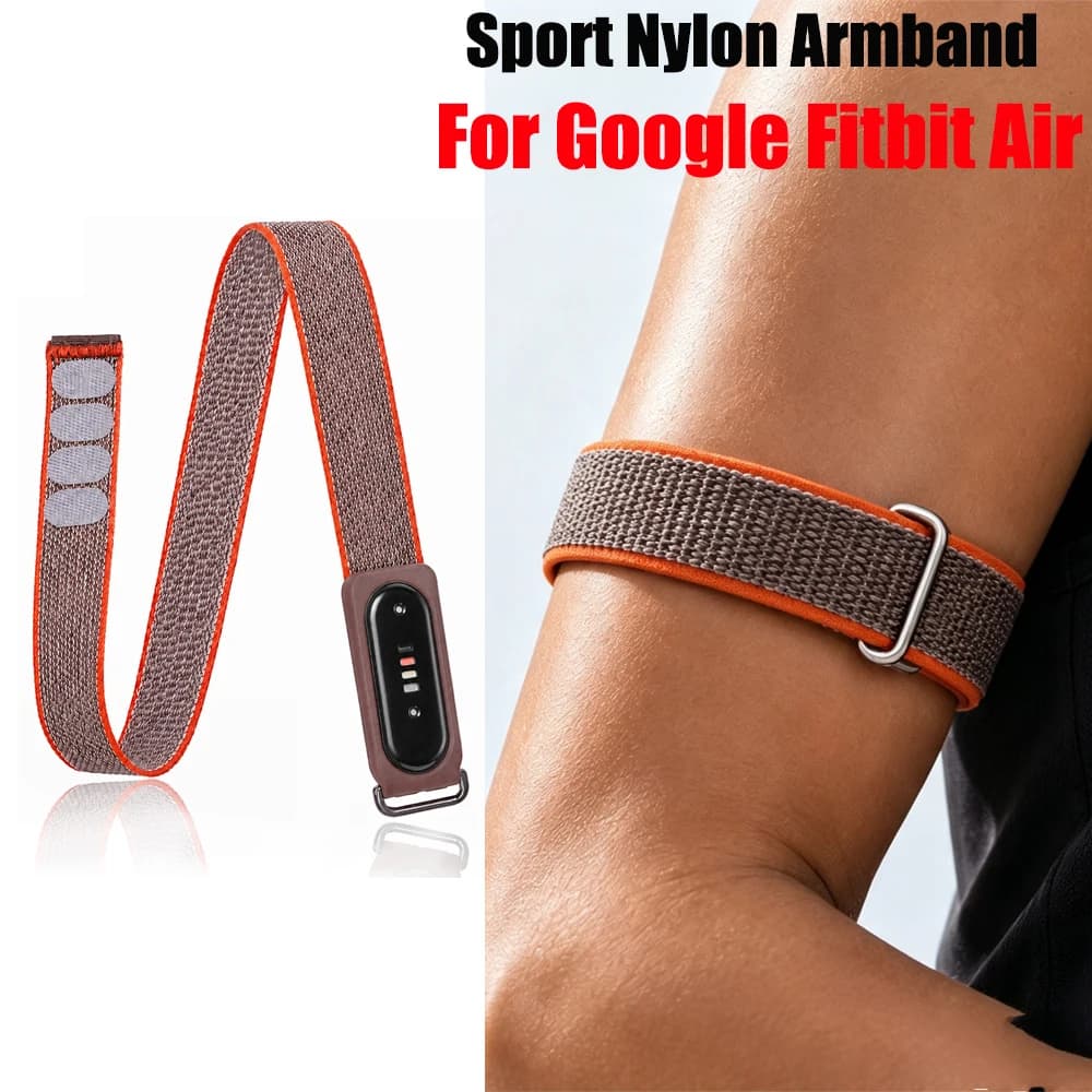 Metal Buckle Nylon Bicep Armband For Google Fitbit Air Replacement Strap Sport Fitness Tracker Adjustable Armband Accessories