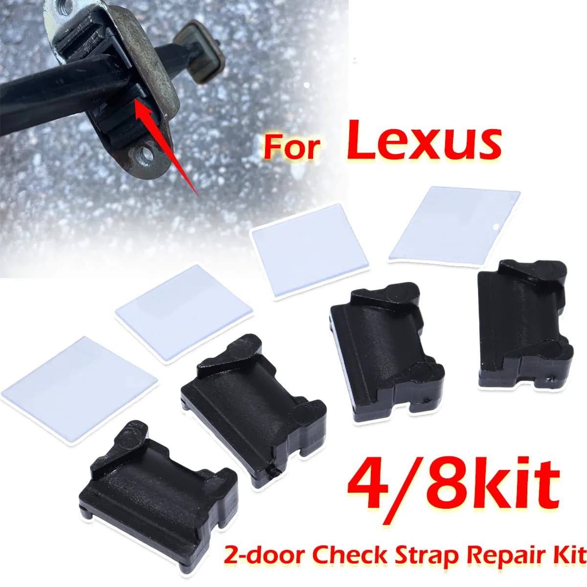 4/8kit For 2 Door Car Door Check Assy Checker Strap Hinge Stopper limiter Assy Repair Replacement Parts For Lexus ES250 RX300