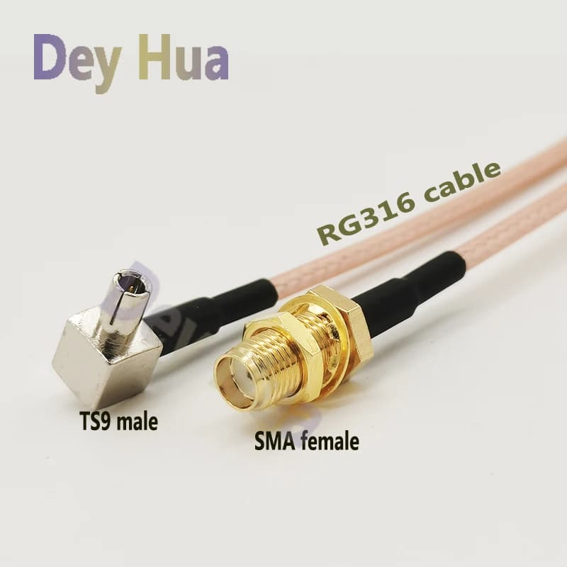 1/10/100 pz sma cavo femmina SMA a TS9 CRC9 maschio Wifi antenna piegata RA RF RG316 FPV cavo adattatore antenna